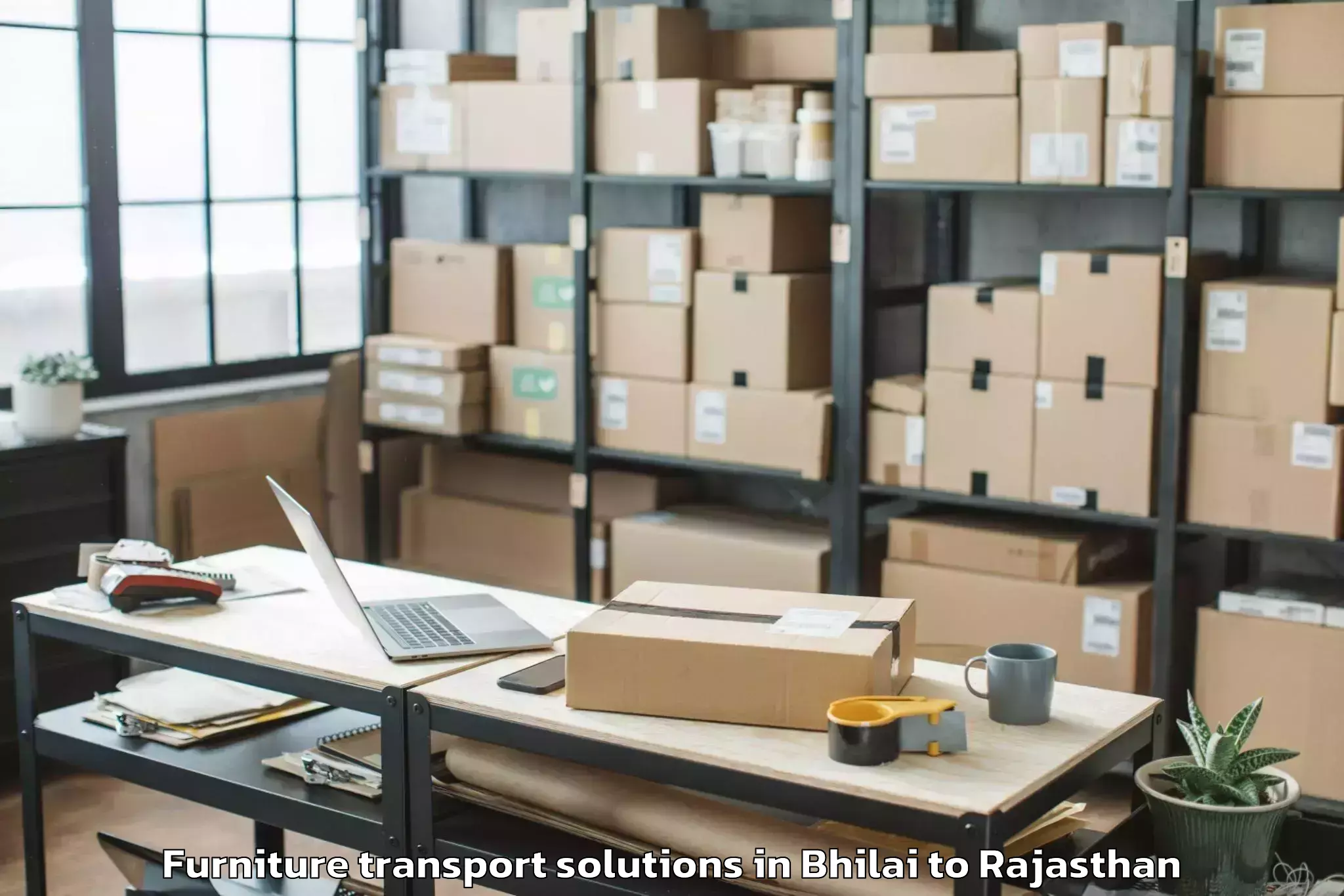 Discover Bhilai to Sardarshahr Furniture Transport Solutions